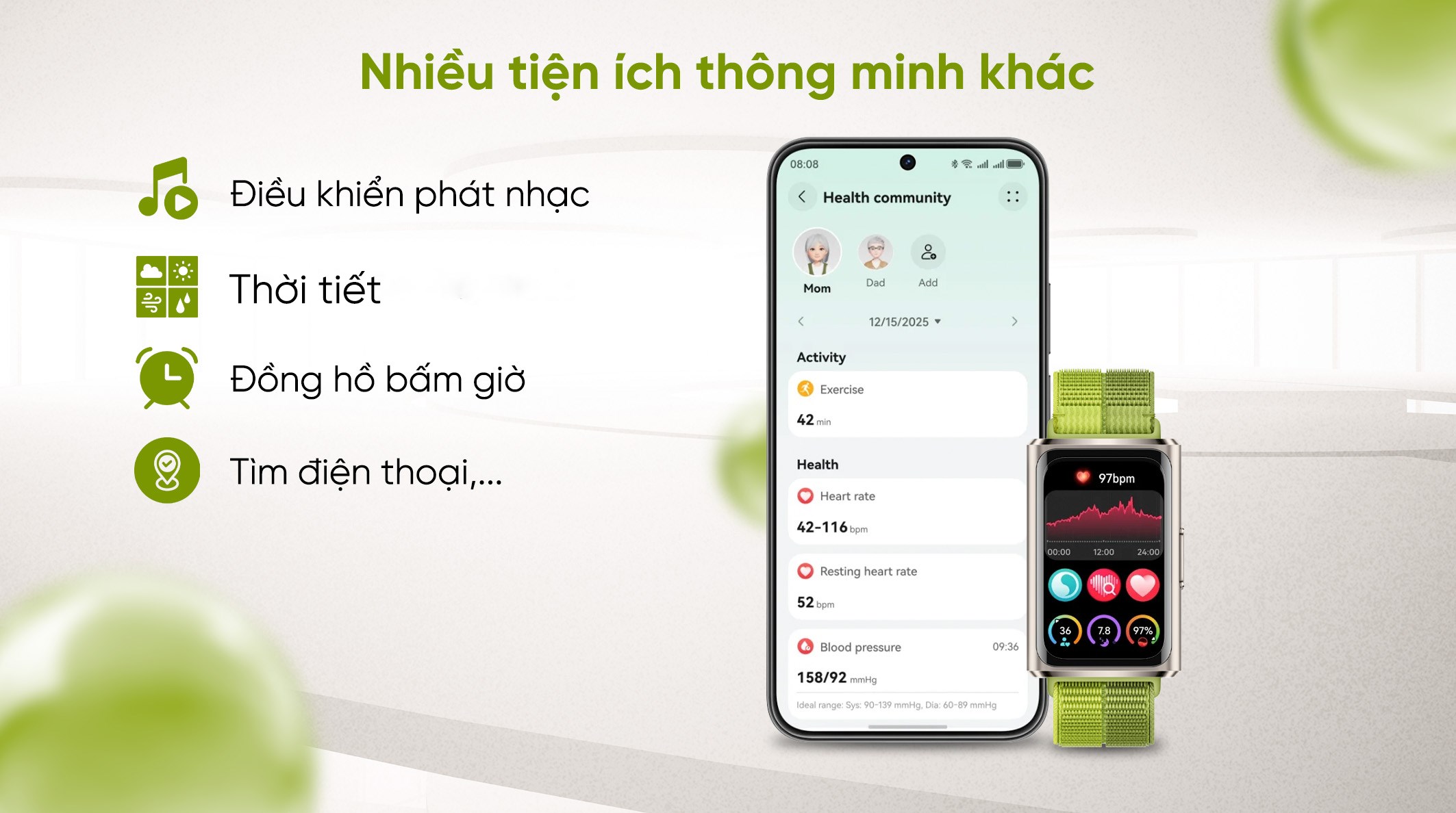 Vòng đeo tay thông minh Huawei Band 11 Pro dây nylon dệt