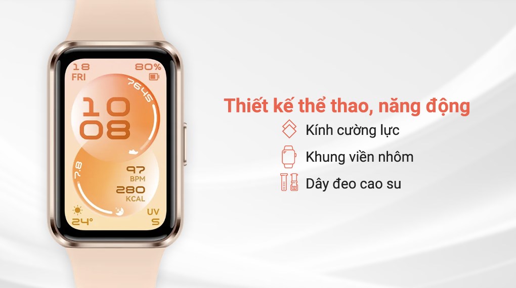 Vòng đeo tay thông minh Huawei Band 11 viền nhôm dây Fluor