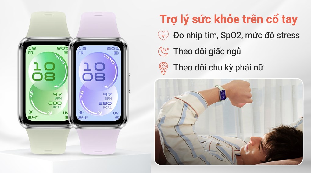 Vòng đeo tay thông minh Huawei Band 11 viền nhôm dây Fluor