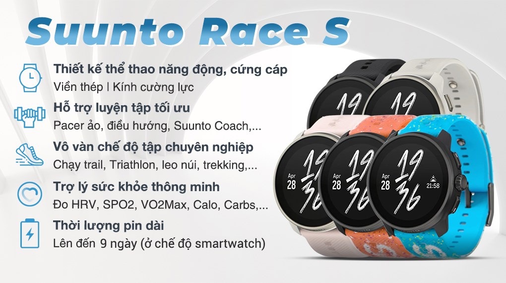 Suunto Race S 45mm dây silicone