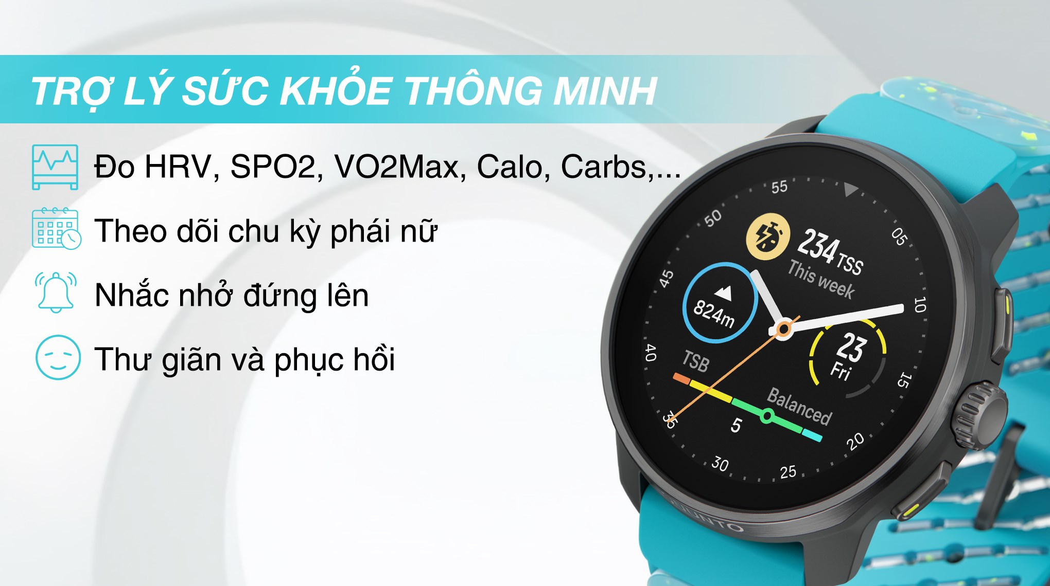 Suunto Race S Titanium Courtney 45mm dây silicone