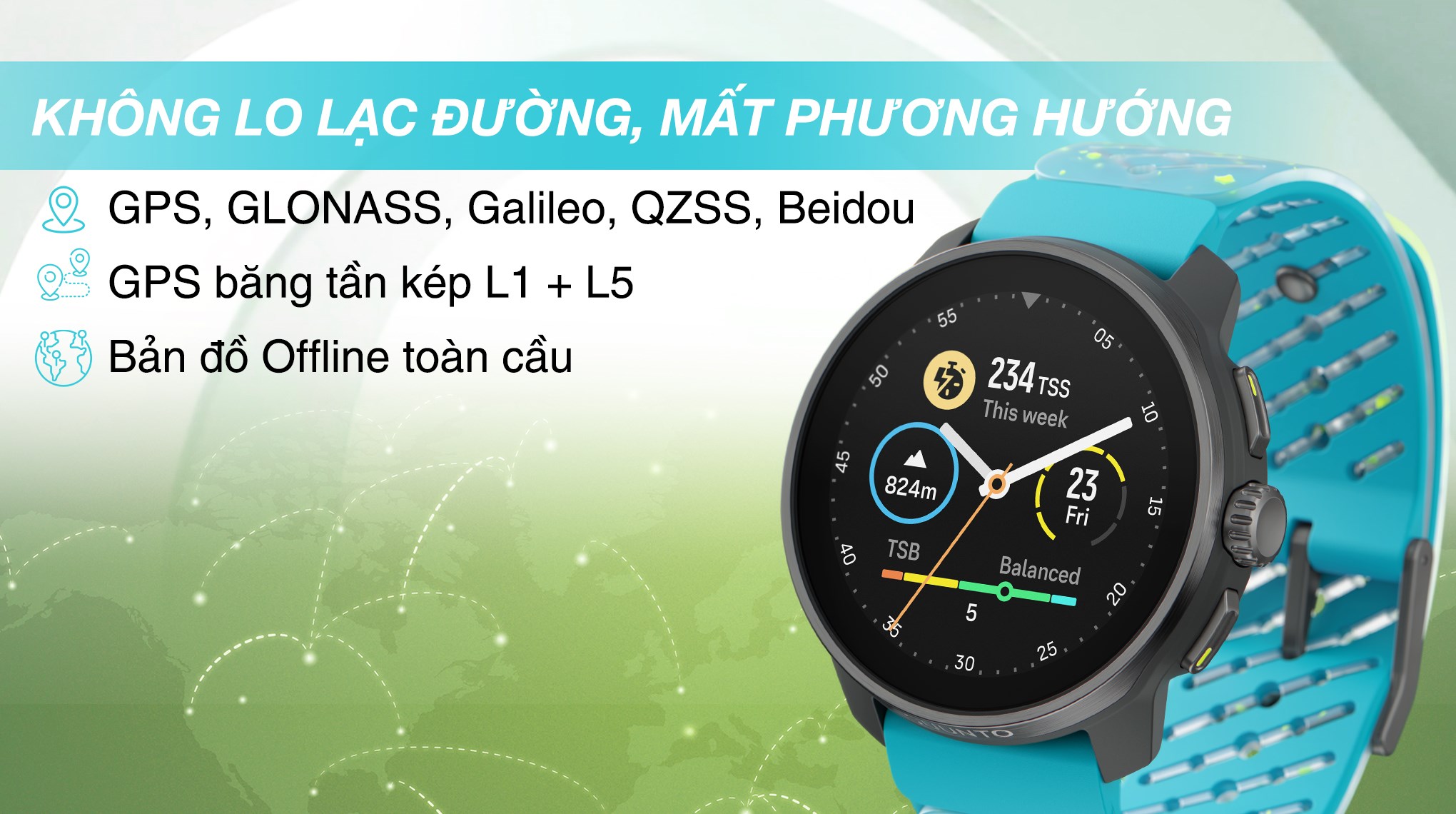 Suunto Race S Titanium Courtney 45mm dây silicone