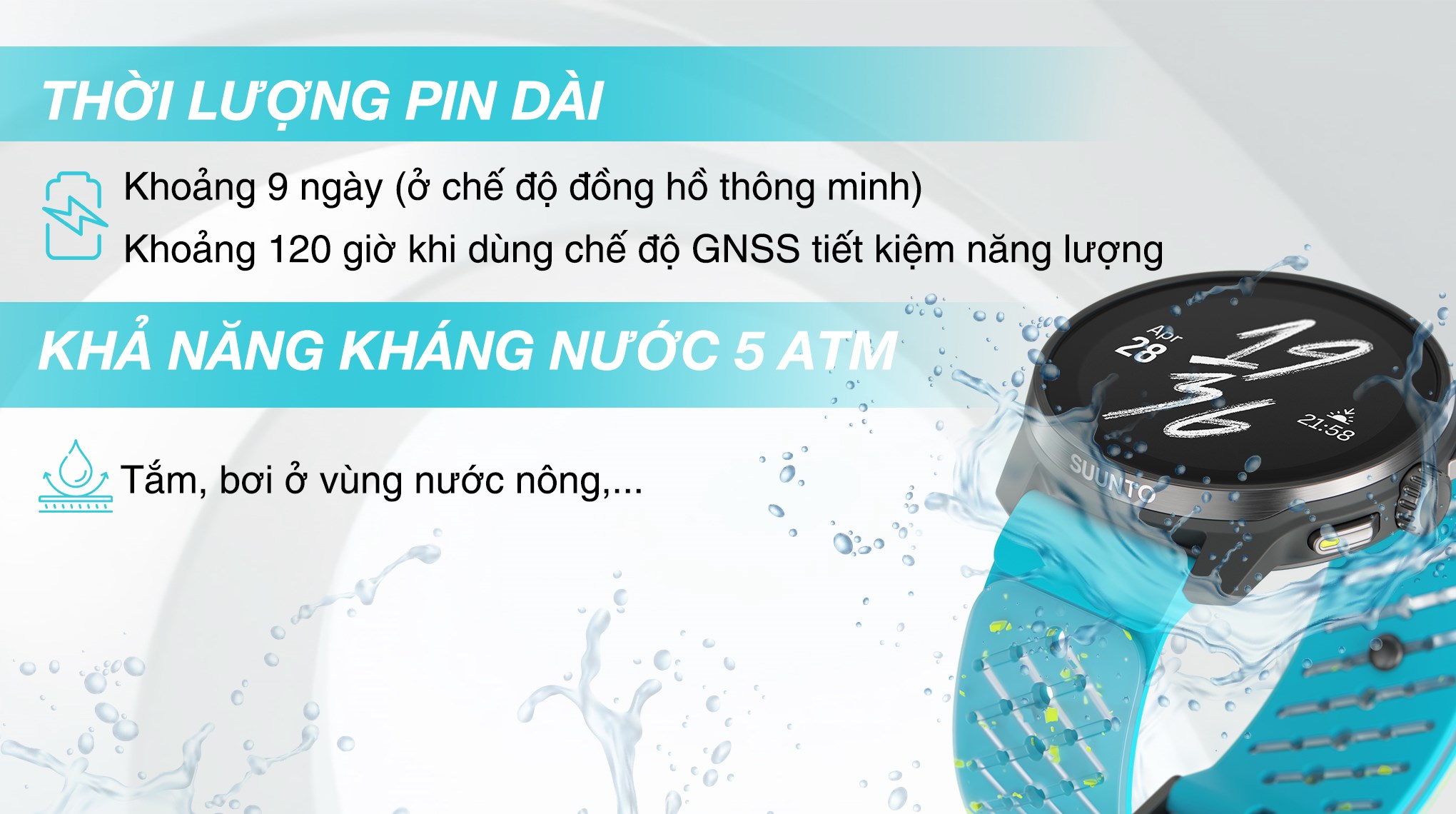 Suunto Race S Titanium Courtney 45mm dây silicone