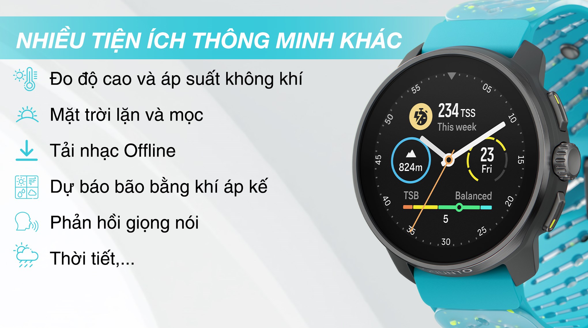 Suunto Race S Titanium Courtney 45mm dây silicone