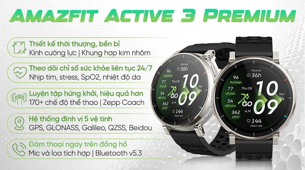 Amazfit Active 3 Premium 46mm dây silicone