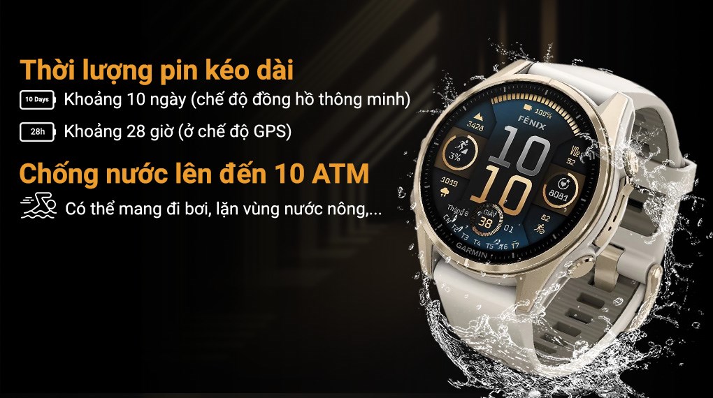 Garmin Fenix 8 Sapphire 43mm viền thép dây silicone