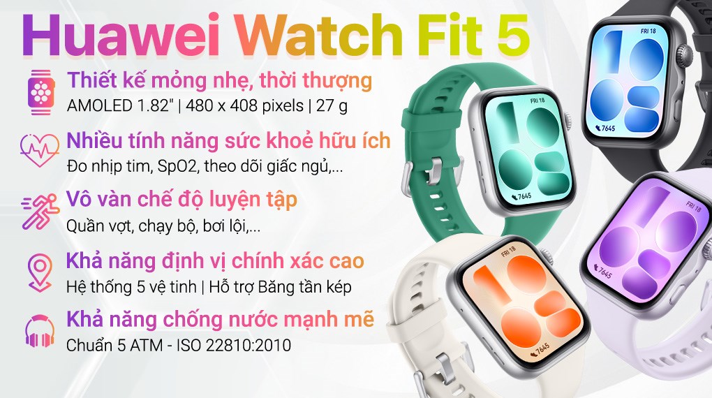 Huawei Watch Fit 5 42.9mm dây Fluoro