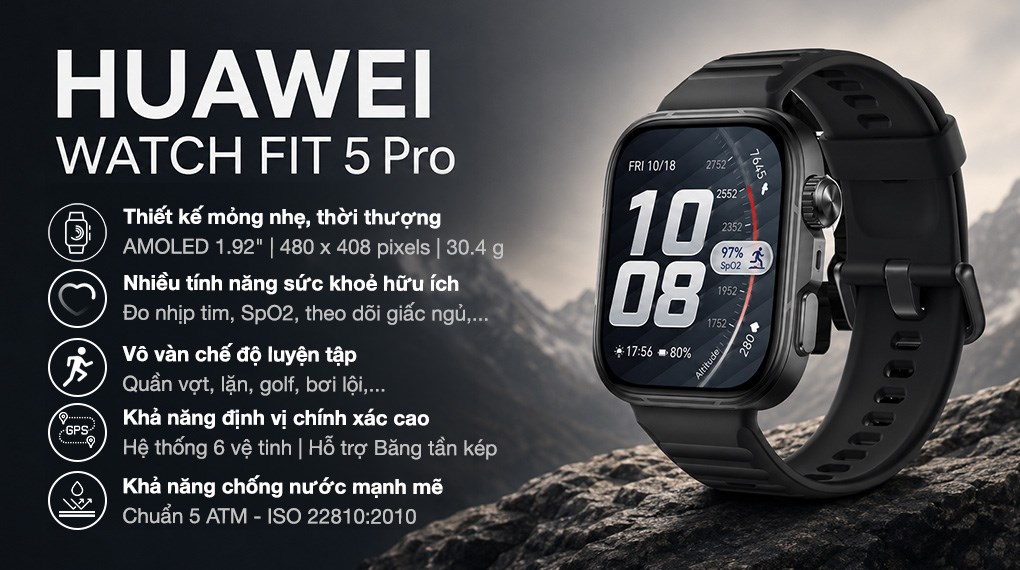 Huawei Watch Fit 5 Pro 44.5mm dây Fluoro