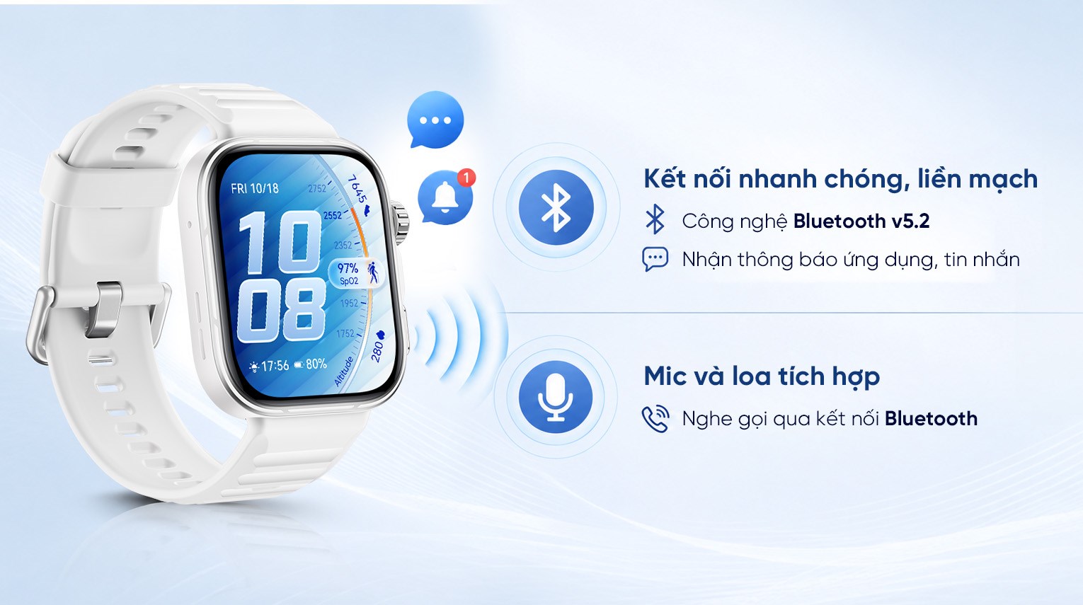 Huawei Watch Fit 5 Pro 44.5mm viền Titanium Micro Arc Oxidation dây Fluoro