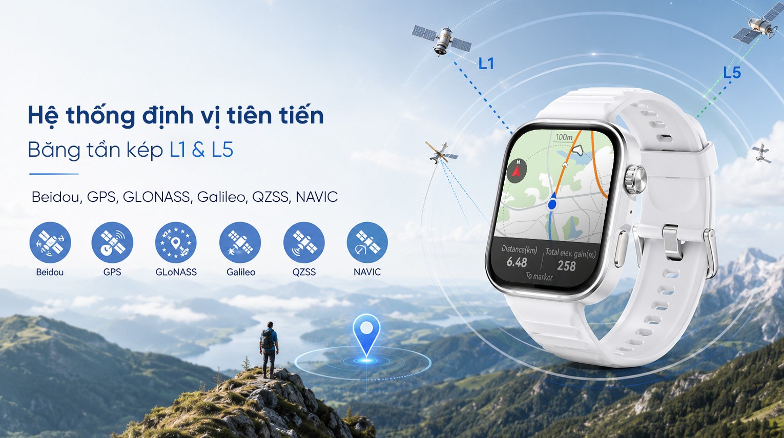 Huawei Watch Fit 5 Pro 44.5mm viền Titanium Micro Arc Oxidation dây Fluoro