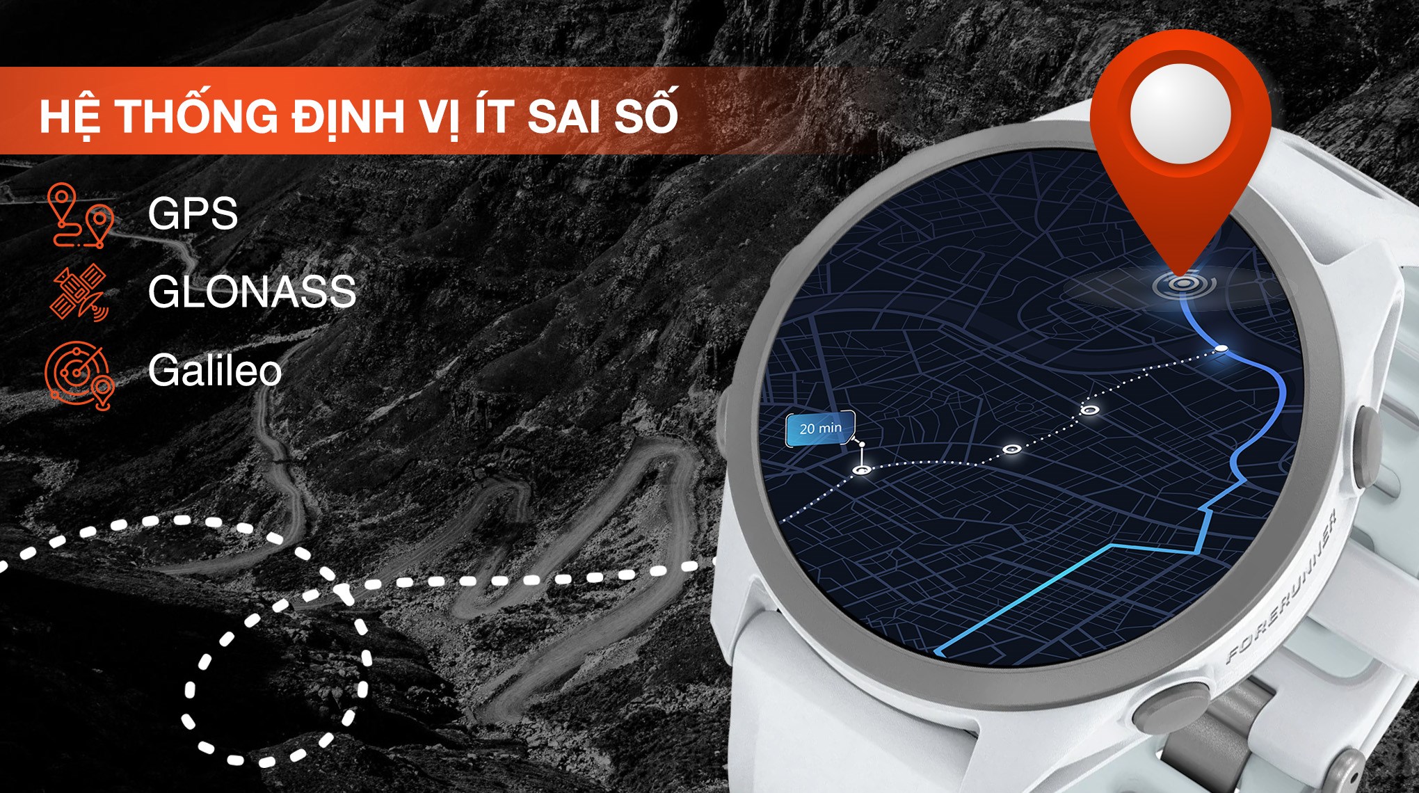 Garmin Forerunner 170 Music 42.6mm dây silicone