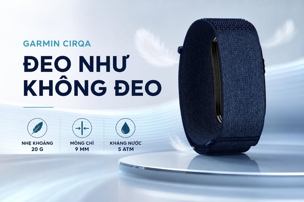 Vòng đeo tay thông minh Garmin CIRQA size L-XL dây vải