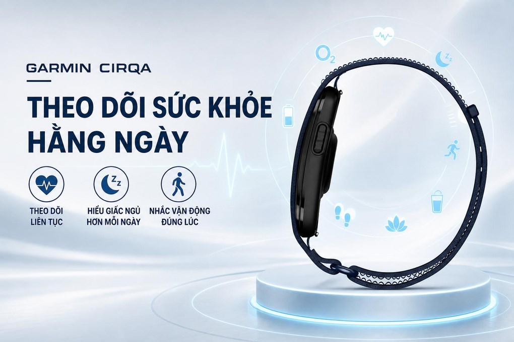 Vòng đeo tay thông minh Garmin CIRQA size L-XL dây vải