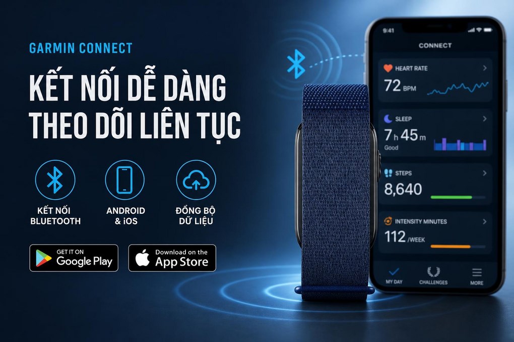 Vòng đeo tay thông minh Garmin CIRQA size L-XL dây vải