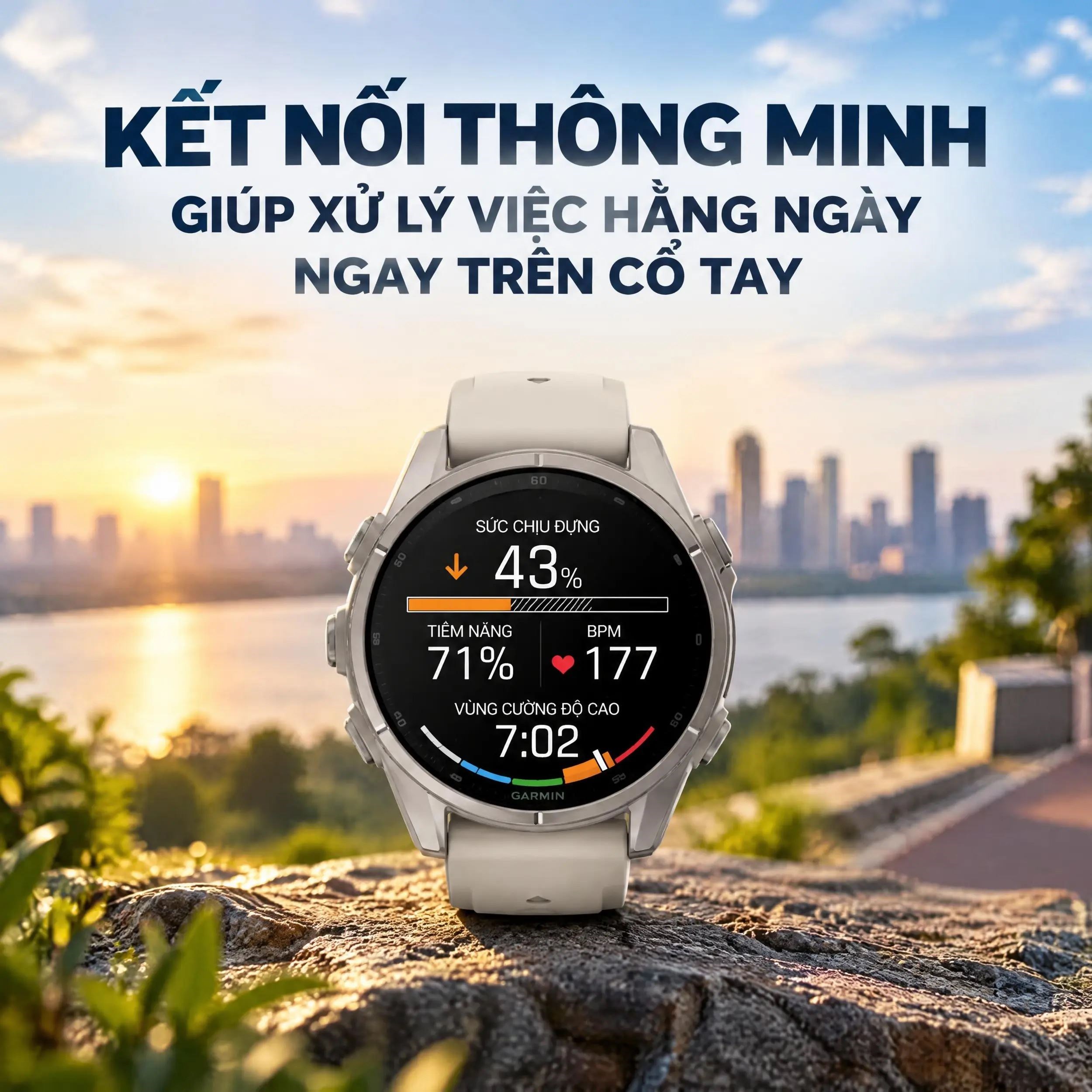 Garmin Fenix 9 Sapphire 43mm viền Titanium dây silicone Xám - 2