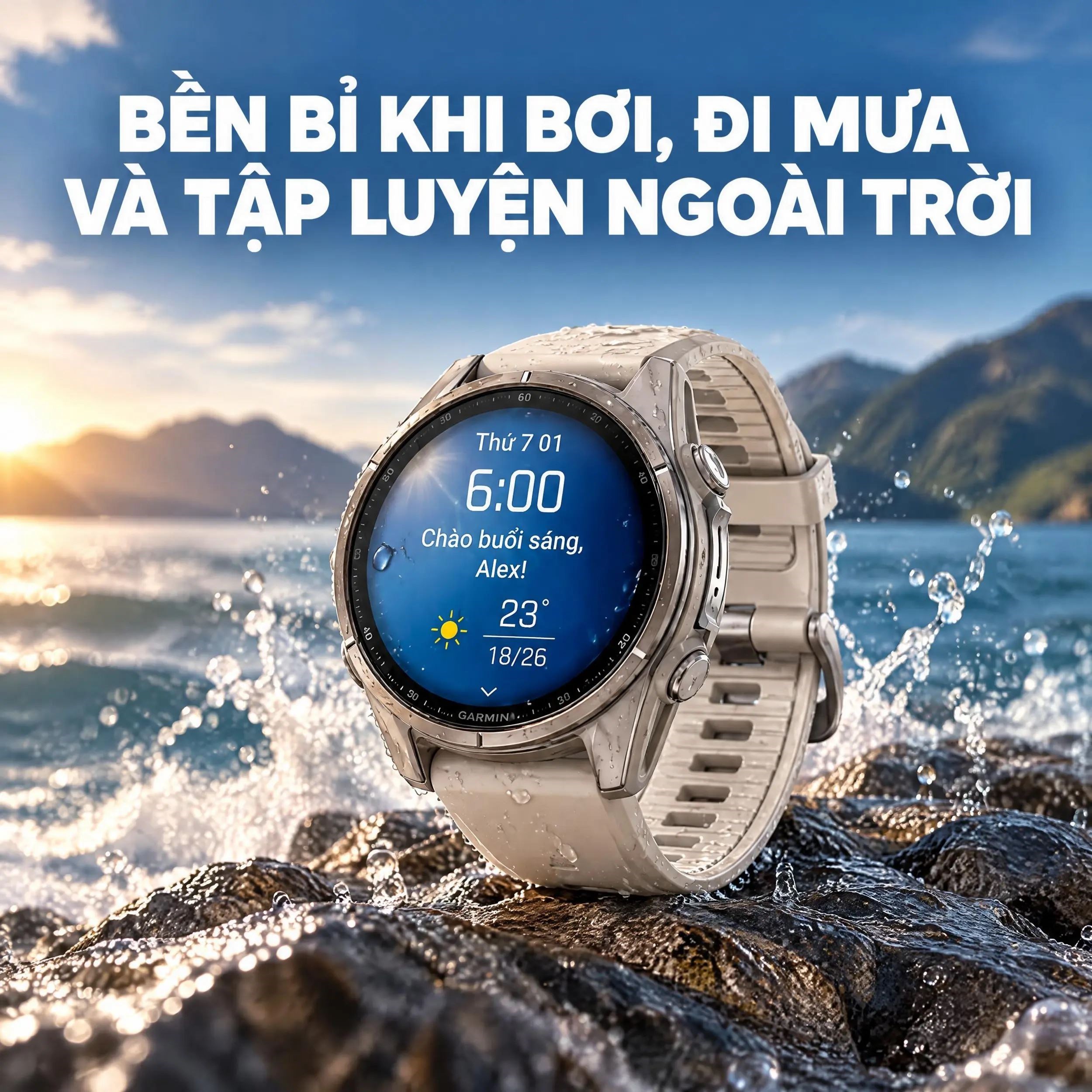 Garmin Fenix 9 Sapphire 43mm viền Titanium dây silicone Xám - 3