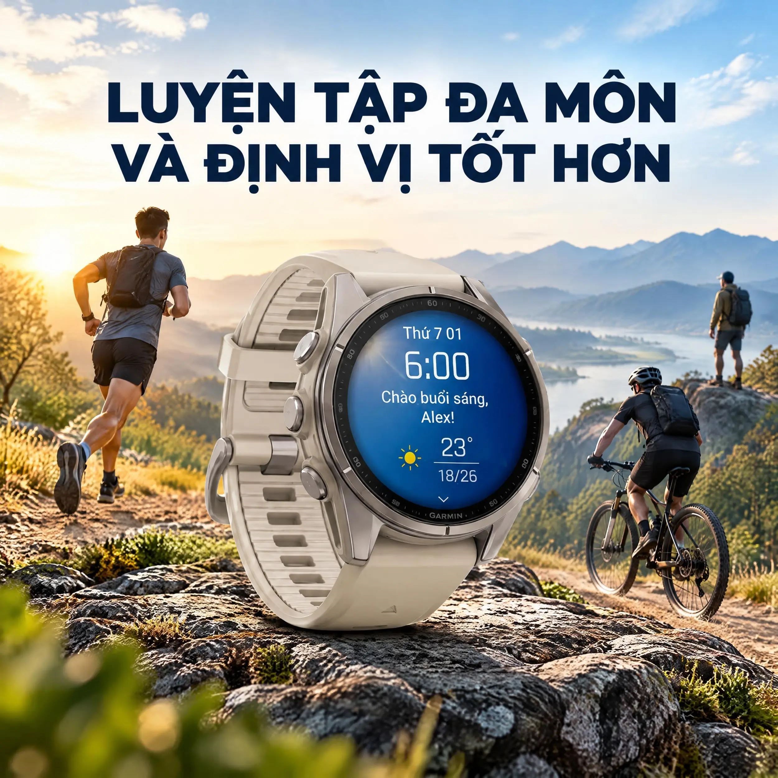 Garmin Fenix 9 Sapphire 43mm viền Titanium dây silicone Xám - 4