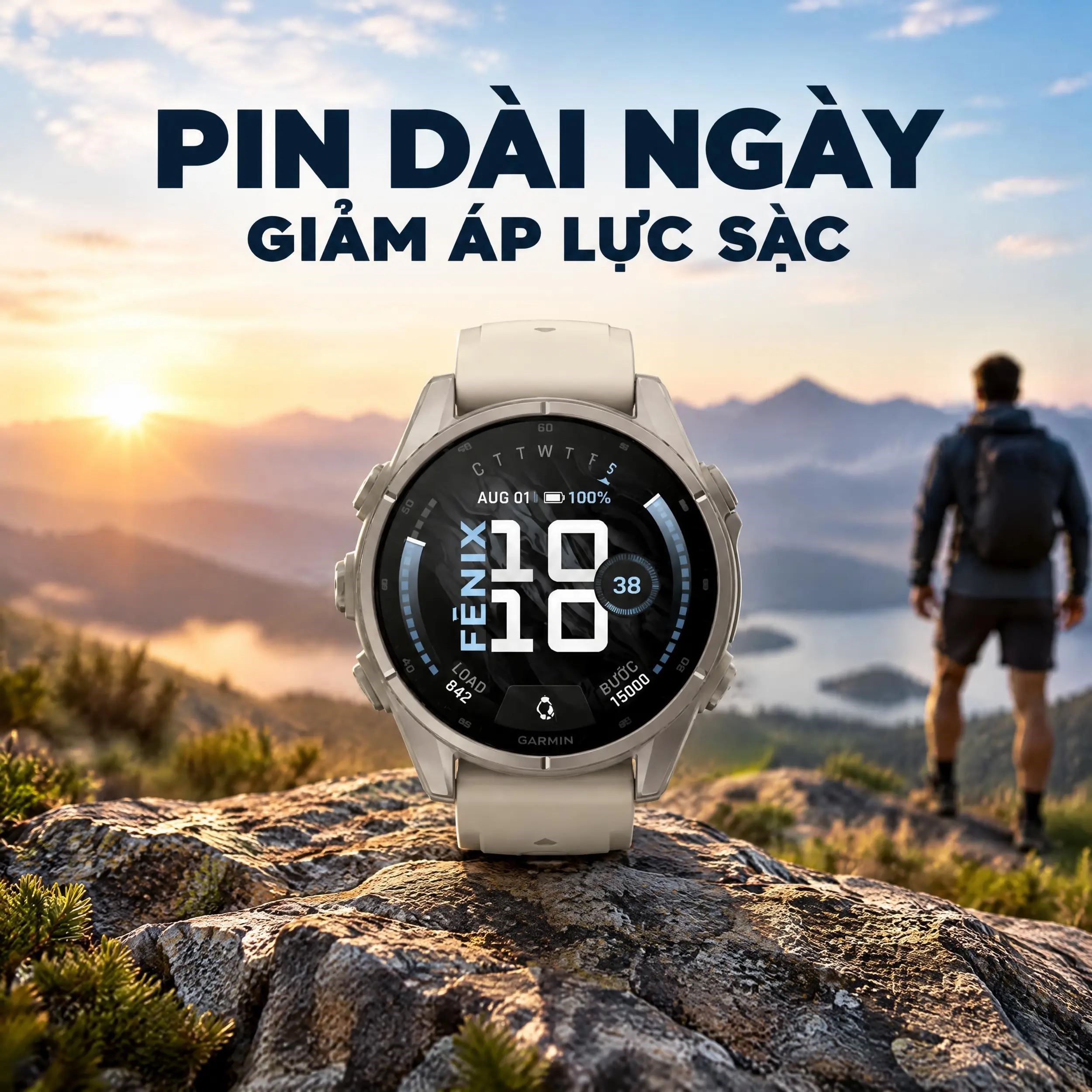 Garmin Fenix 9 Sapphire 43mm viền Titanium dây silicone Xám - 5