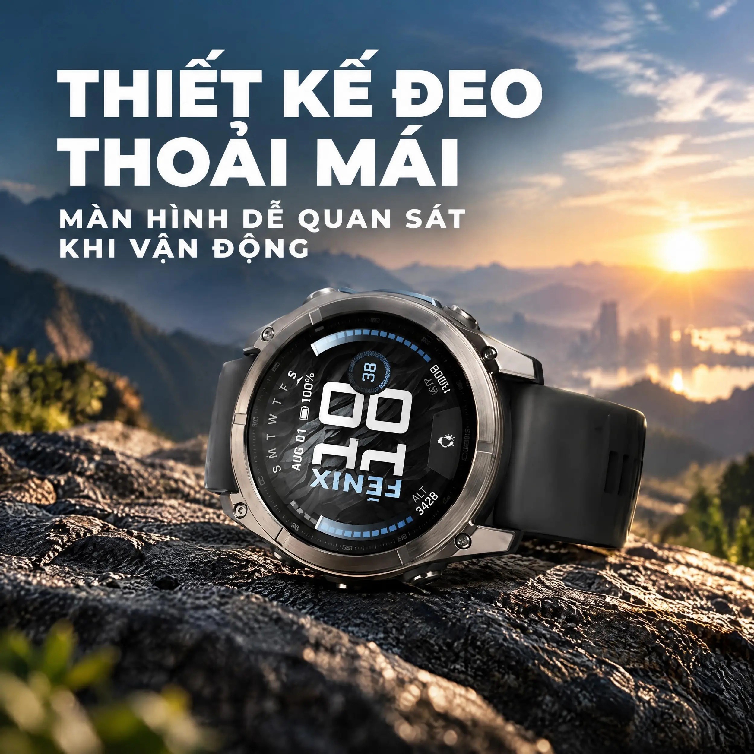 Garmin Fenix 9 Pro Sapphire 43mm viền Titanium dây silicone - 3