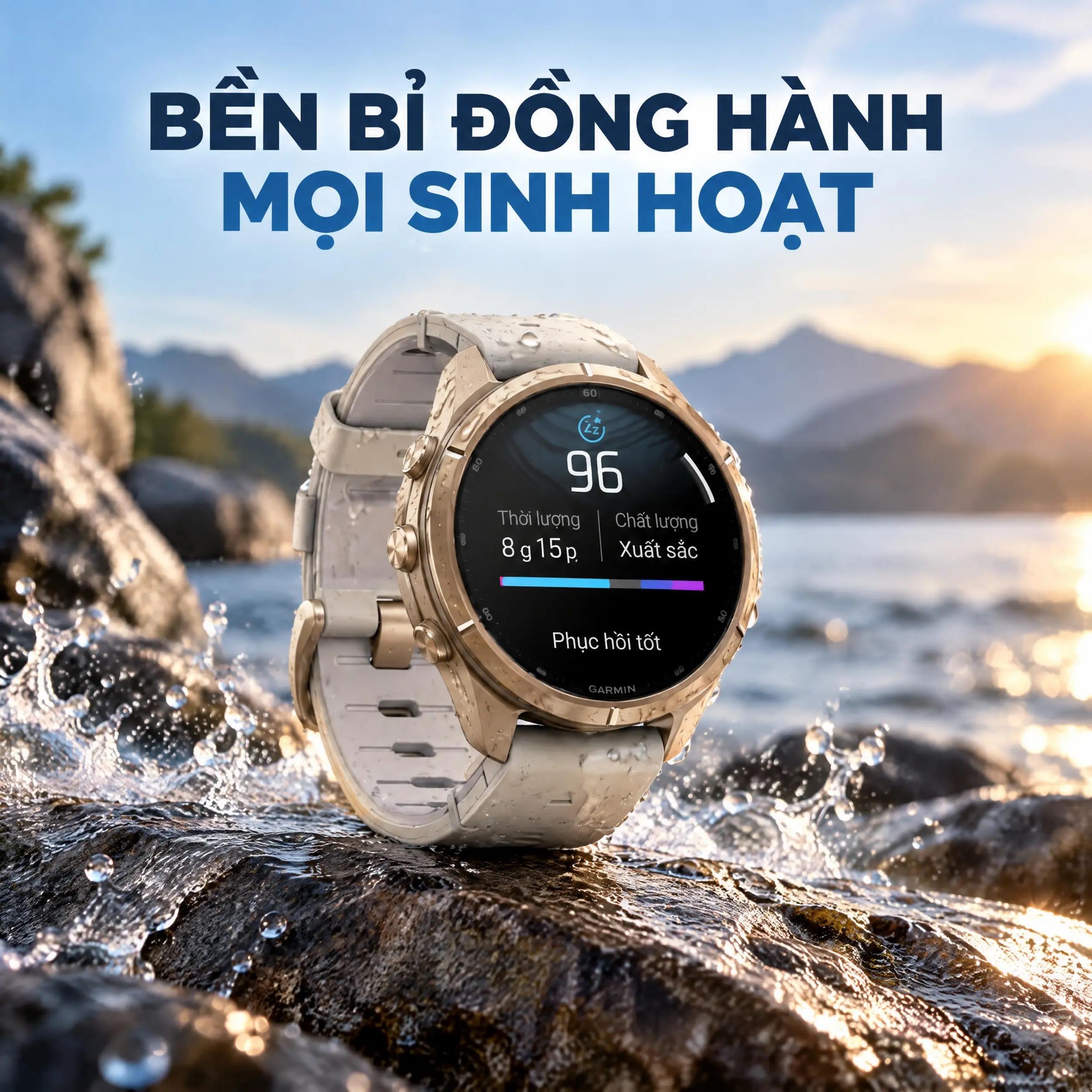 Garmin Fenix 9 Pro Sapphire 43mm viền Titanium dây silicone - 2