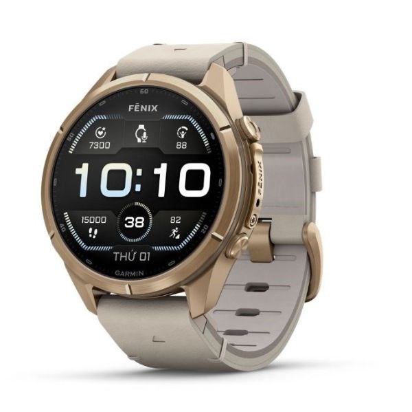 Garmin Fenix 9 Pro Sapphire 43mm viền Titanium dây silicone