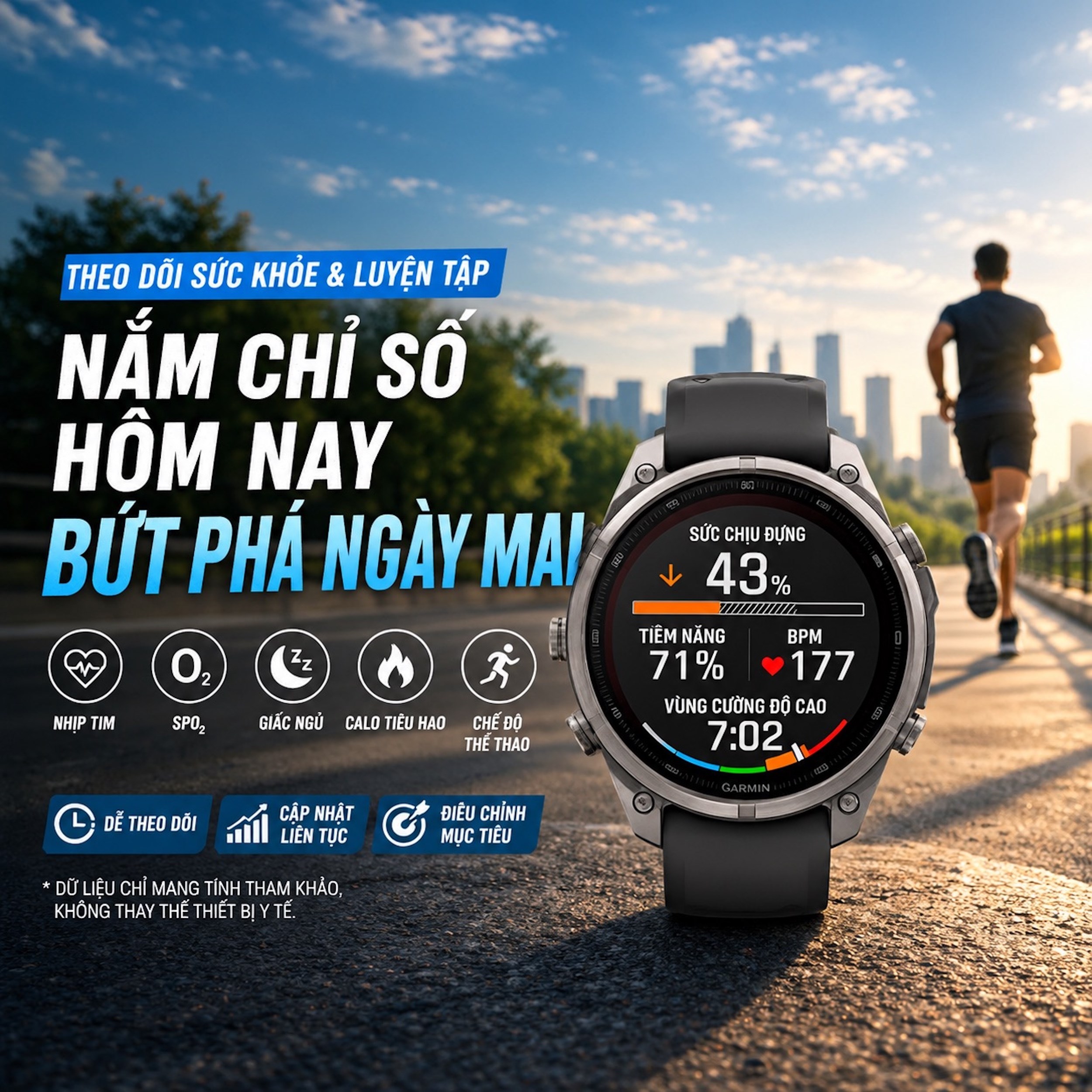 Garmin Fenix 9 Pro Solar Sapphire 47mm viền Titanium dây silicone