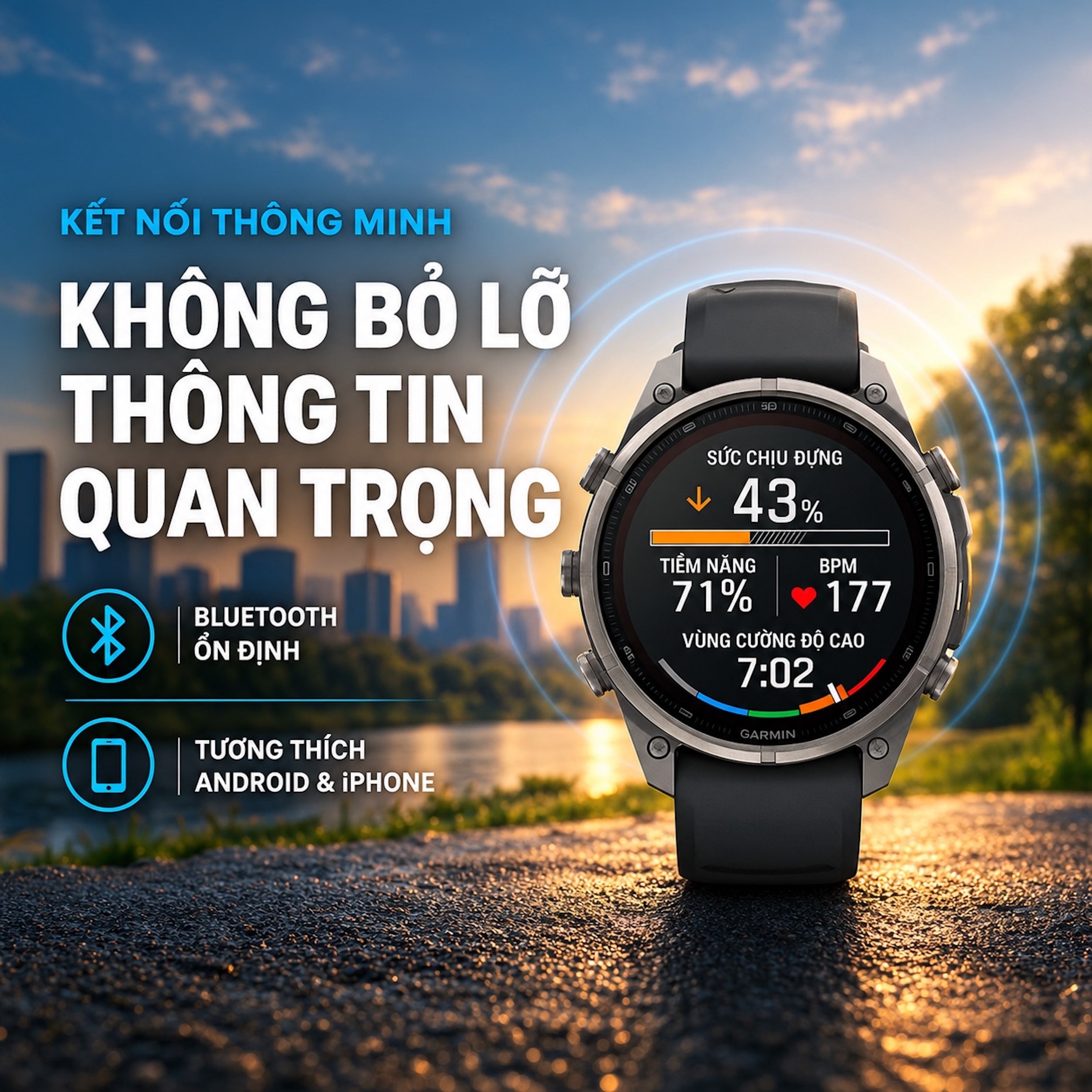 Garmin Fenix 9 Pro Solar Sapphire 47mm viền Titanium dây silicone