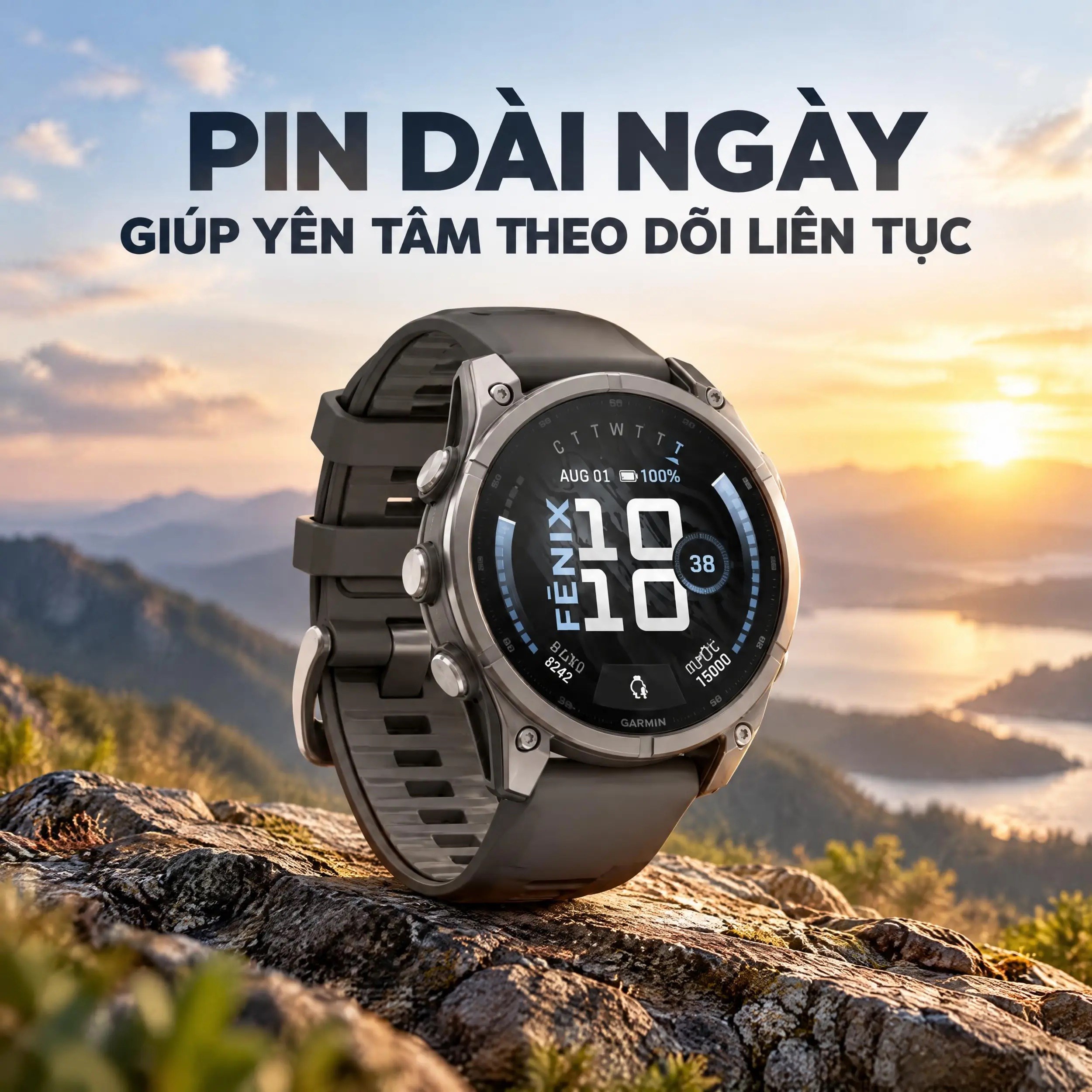 Garmin Fenix 9 Sapphire 47mm viền Titanium dây silicone Xám - 4
