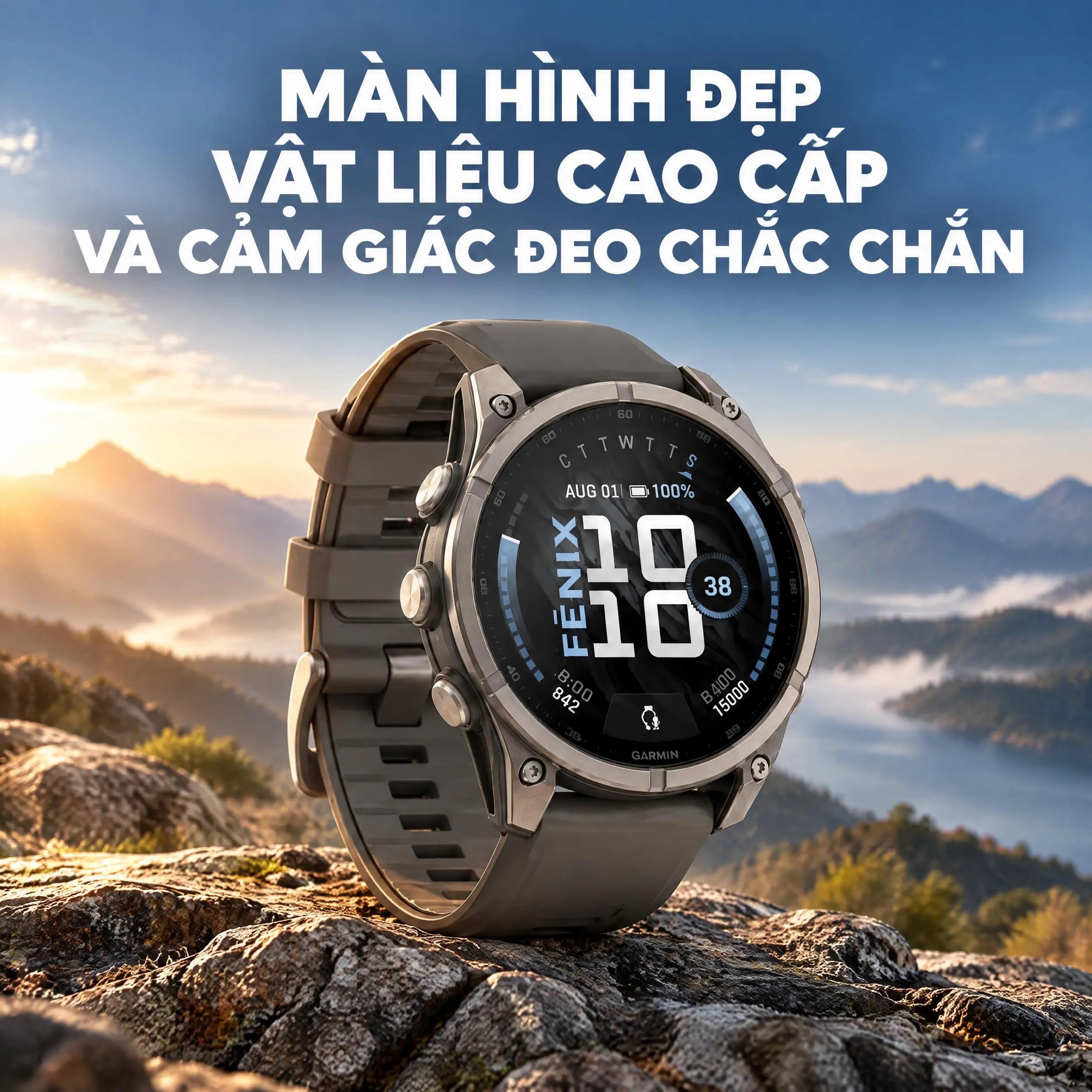 Garmin Fenix 9 Sapphire 47mm viền Titanium dây silicone Xám - 6