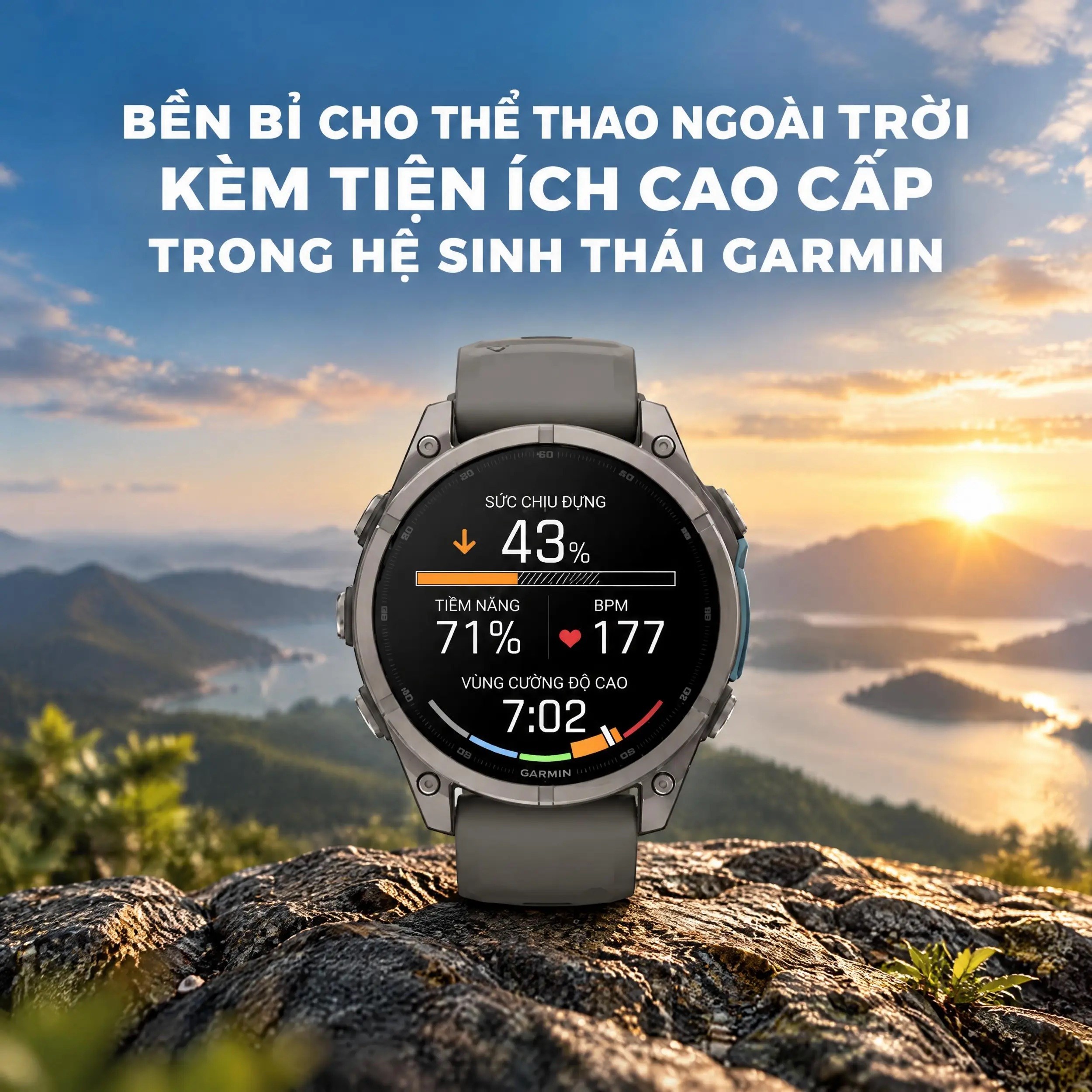 Garmin Fenix 9 Sapphire 47mm viền Titanium dây silicone Xám - 7