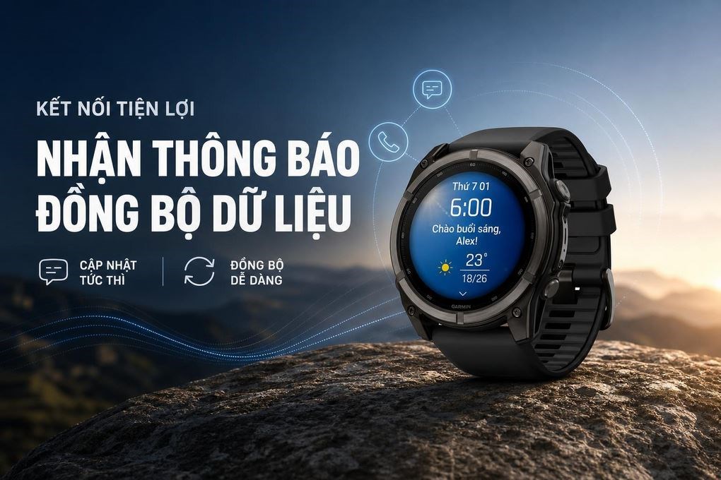 Garmin Fenix 9 Sapphire 51mm viền Titanium Carbon dây silicone - 5