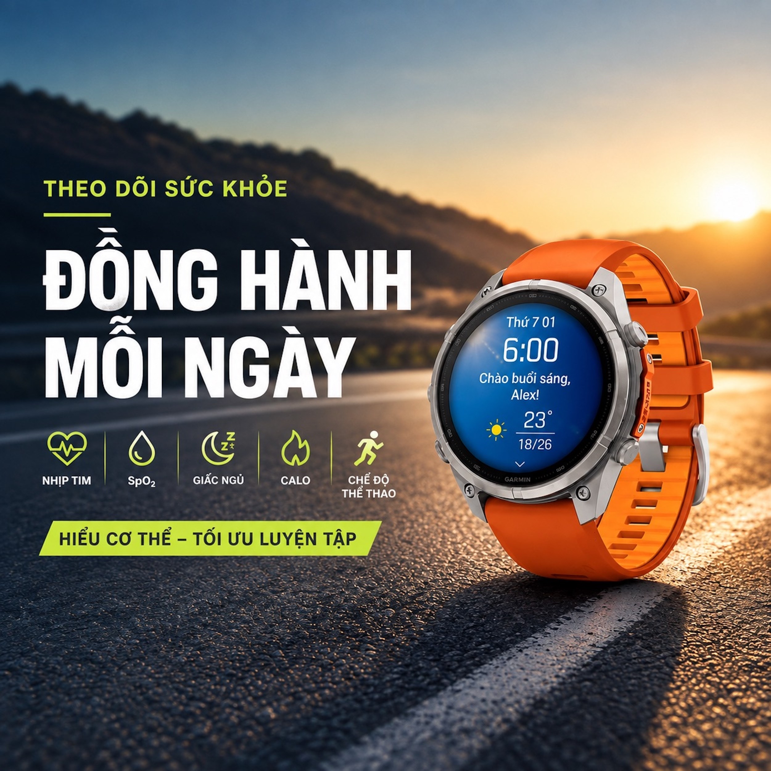 Garmin Fenix 9 Pro Sapphire 47mm viền Titanium dây silicone - 8