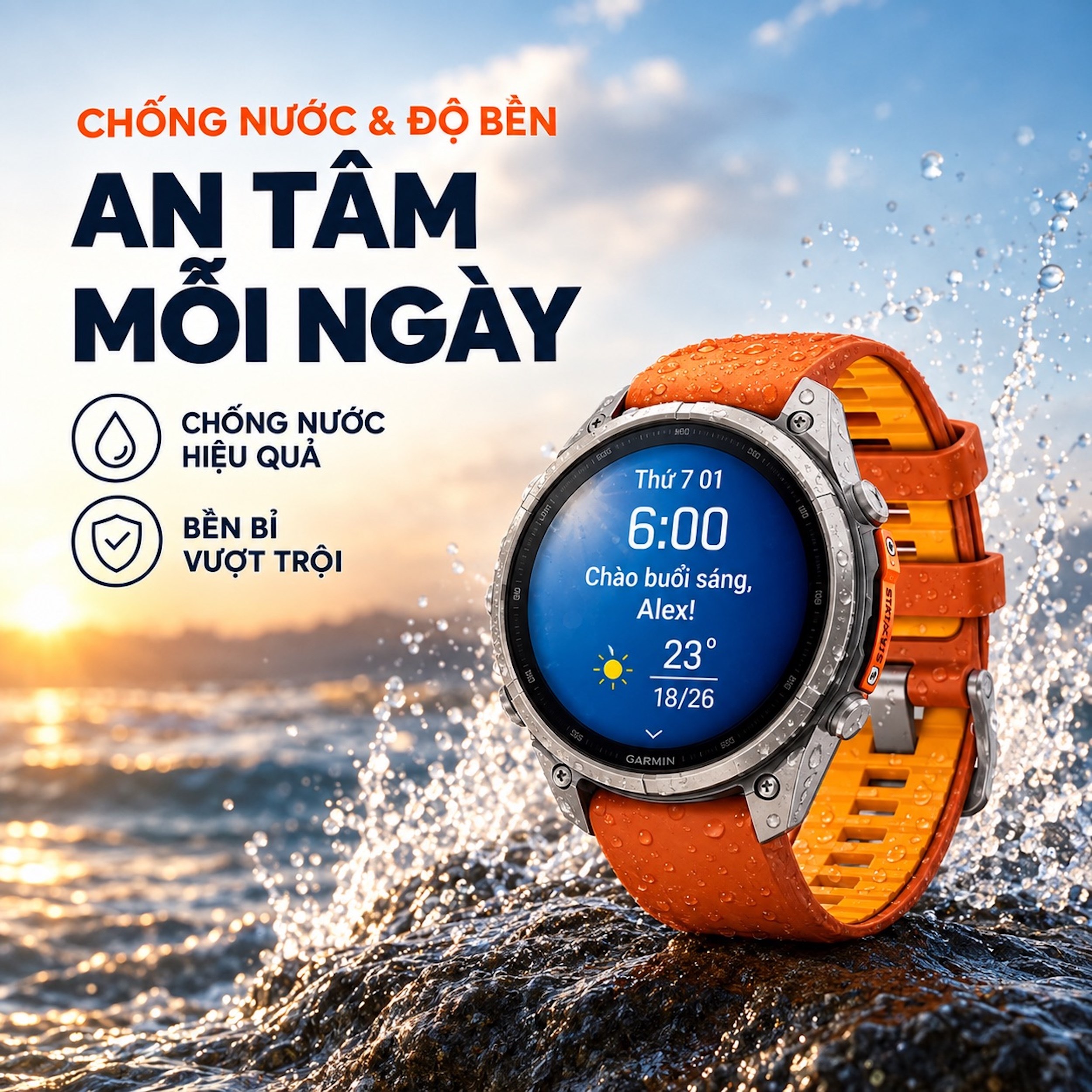 Garmin Fenix 9 Pro Sapphire 47mm viền Titanium dây silicone - 6