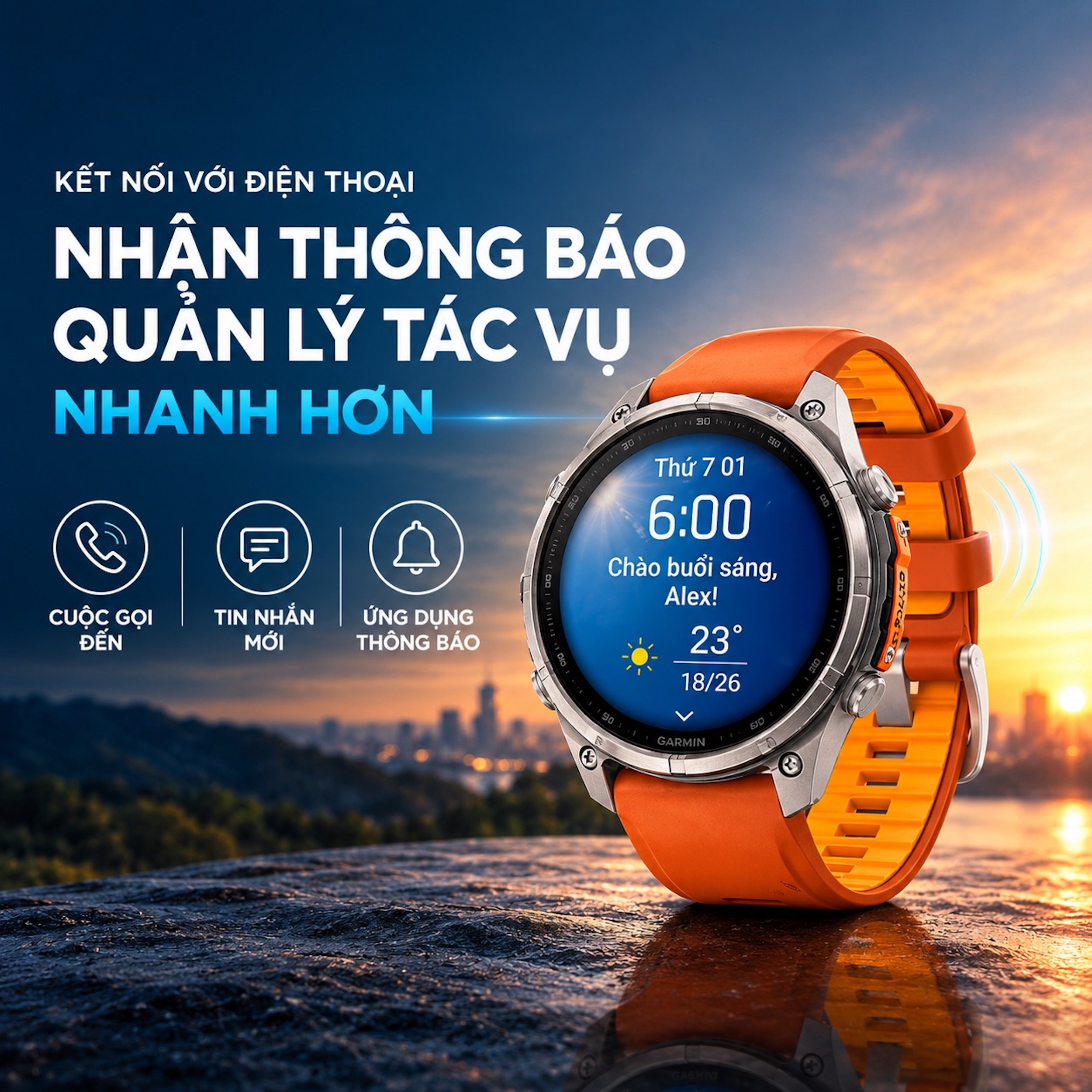 Garmin Fenix 9 Pro Sapphire 47mm viền Titanium dây silicone - 5