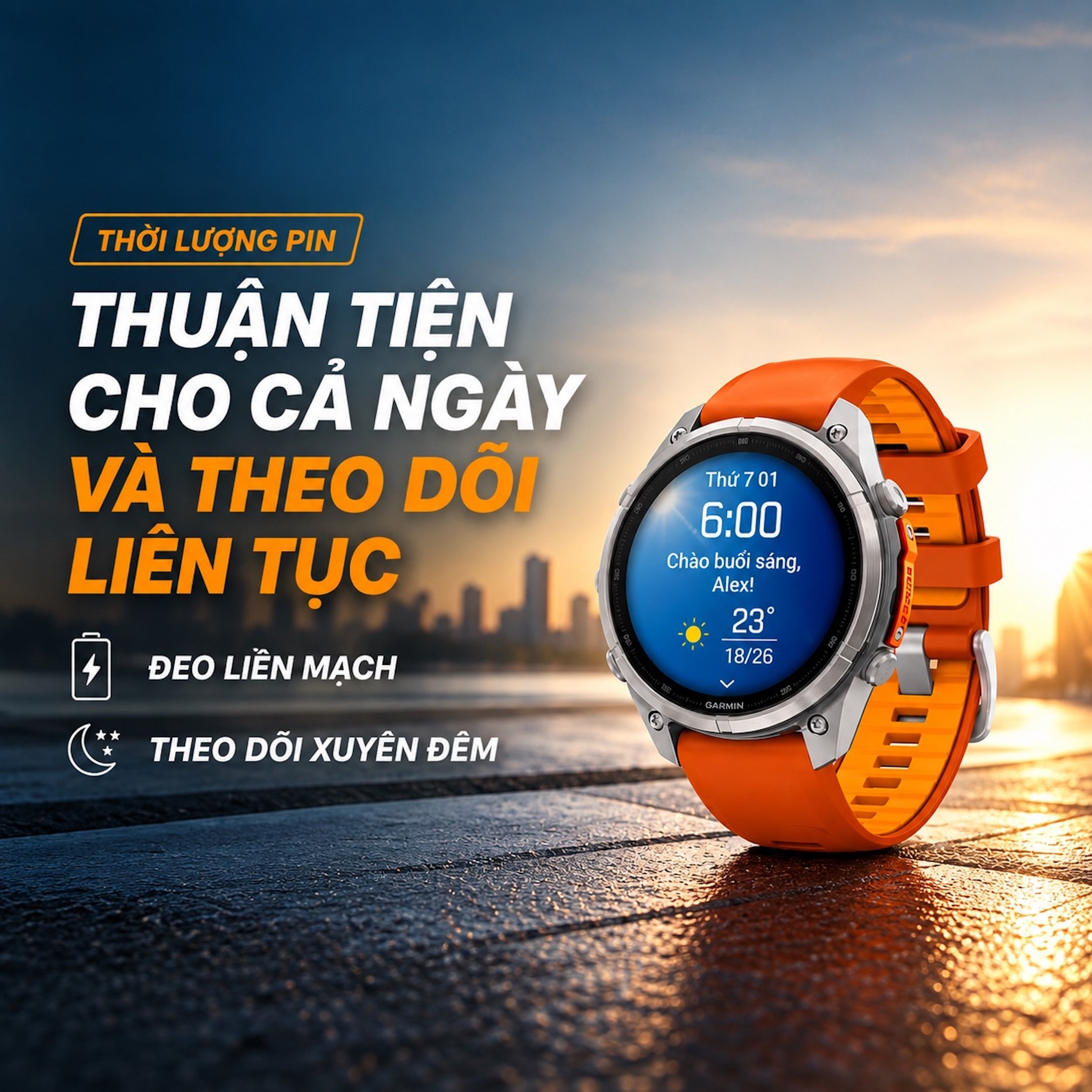 Garmin Fenix 9 Pro Sapphire 47mm viền Titanium dây silicone - 4