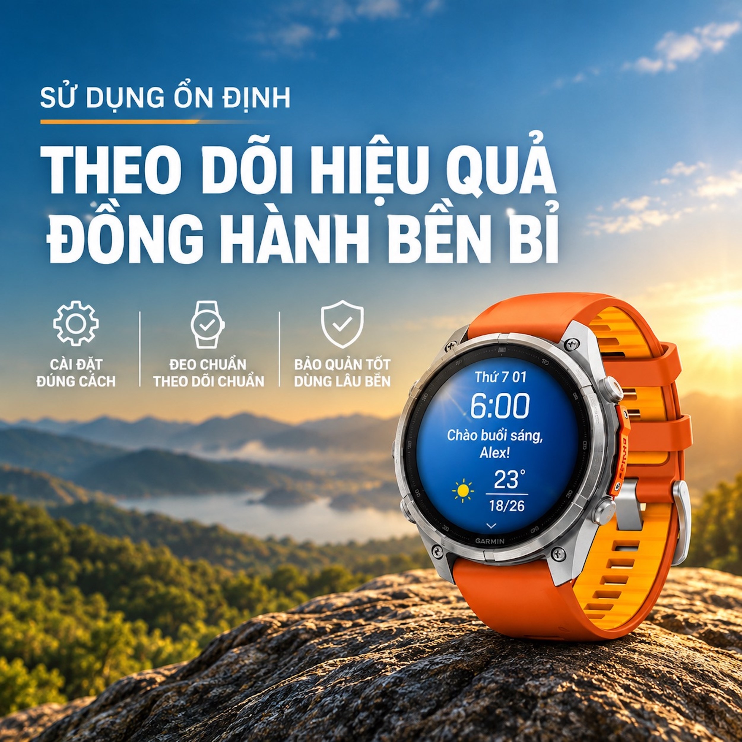 Garmin Fenix 9 Pro Sapphire 47mm viền Titanium dây silicone - 3