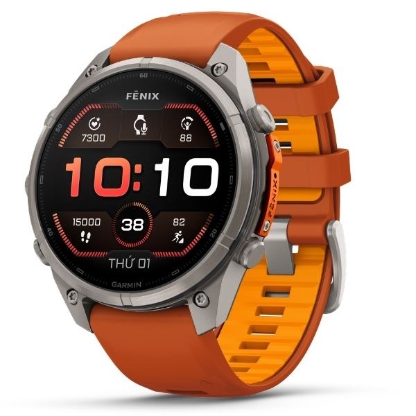 Garmin Fenix 9 Pro Sapphire 47mm viền Titanium dây silicone