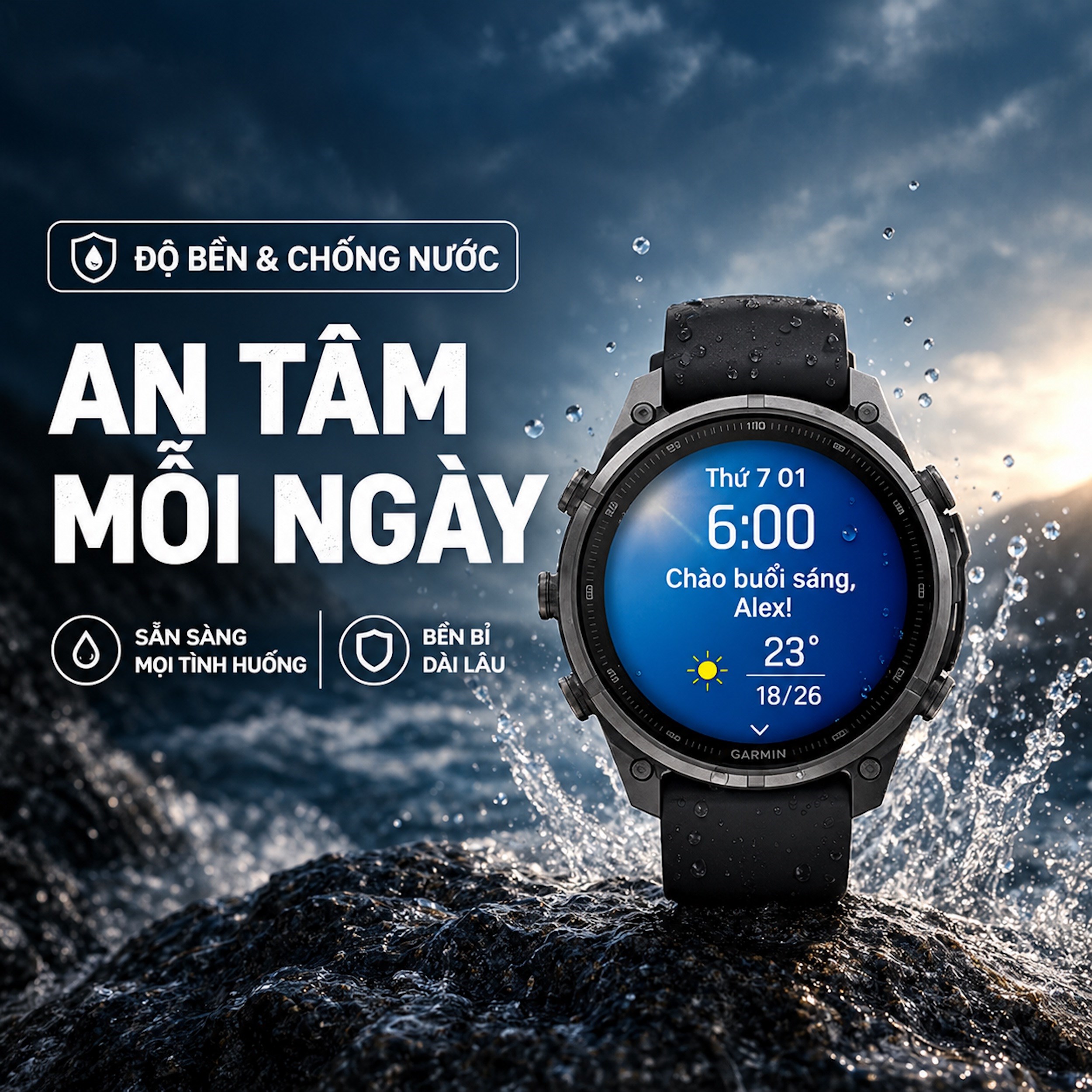 Garmin Fenix 9 Pro Sapphire 47mm viền Titanium Carbon dây silicone - 4