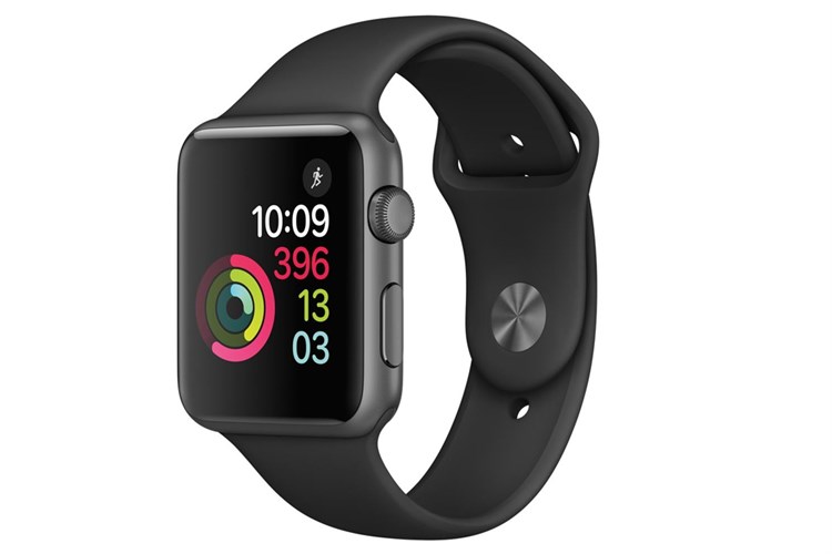 Apple Watch S1, 42mm viền nhôm, dây cao su màu đen
