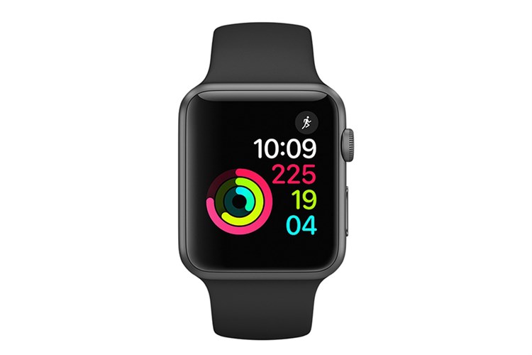 Apple Watch S1, 42mm viền nhôm, dây cao su màu đen
