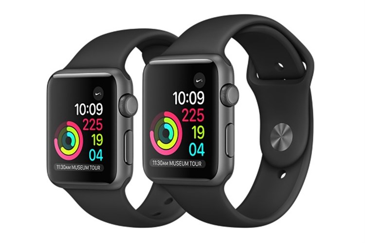 Apple Watch S1, 42mm viền nhôm, dây cao su màu đen