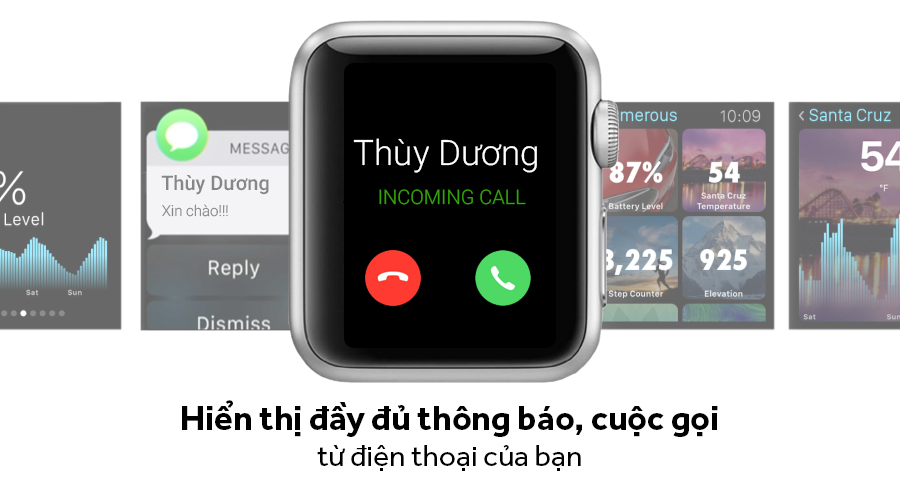 Apple Watch S1, 38mm, viền nhôm, dây cao su màu trắng