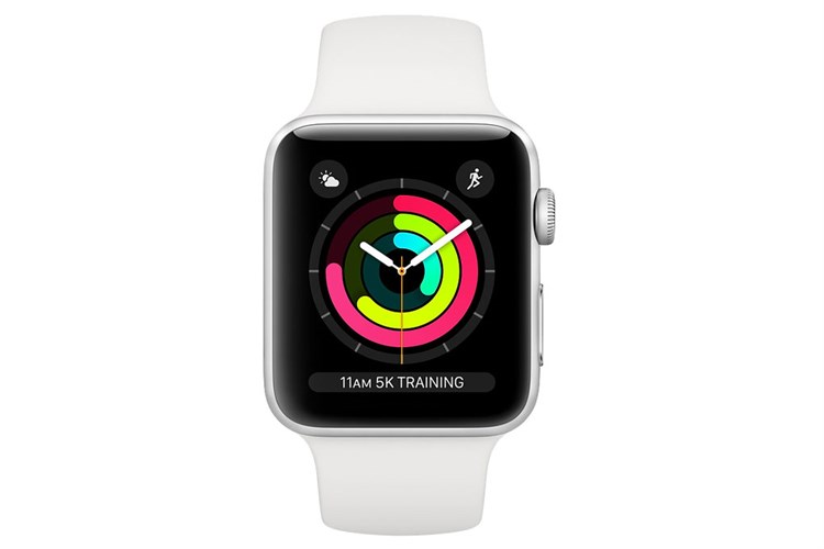 Apple Watch S1, 38mm, viền nhôm, dây cao su màu trắng