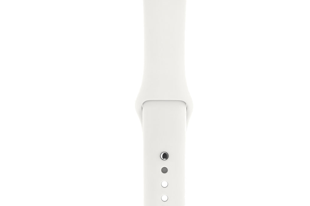 Apple Watch S1, 38mm, viền nhôm, dây cao su màu trắng