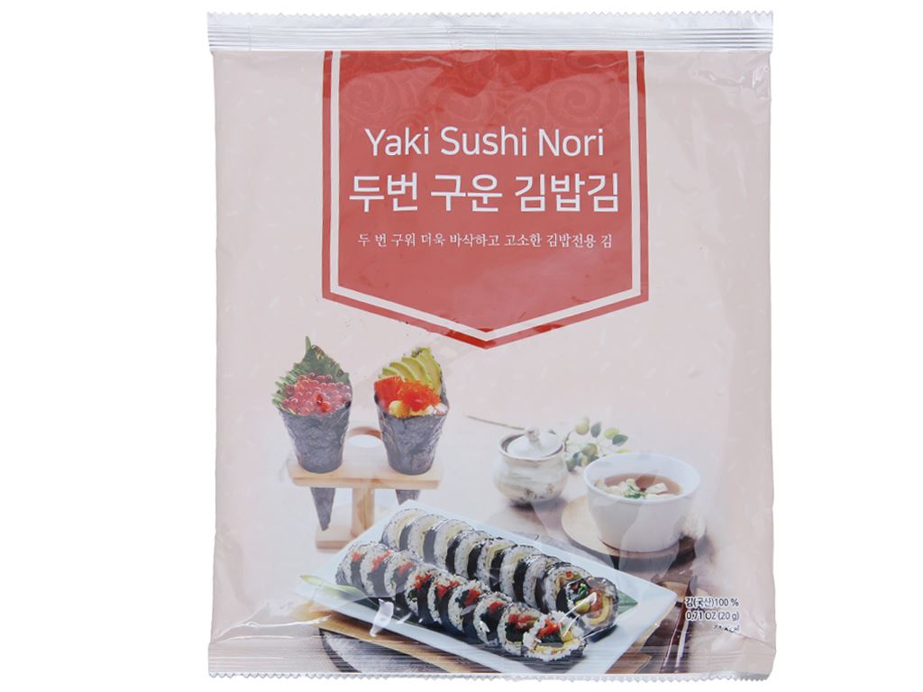 Rong biển cuộn cơm Humanwell Yaki Sushi Nori 20g 0