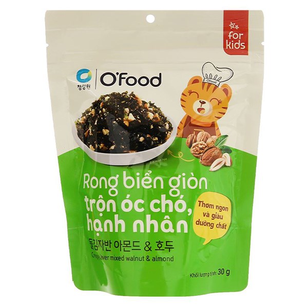 Rong Biển Rắc Cơm O'food Trộn Óc Chó, Hạnh Nhân Gói 30G (Từ 3 Tuổi)