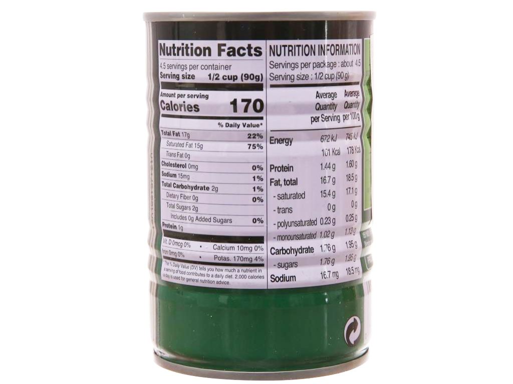 Nước cốt dừa Aroy-D lon 400ml 4