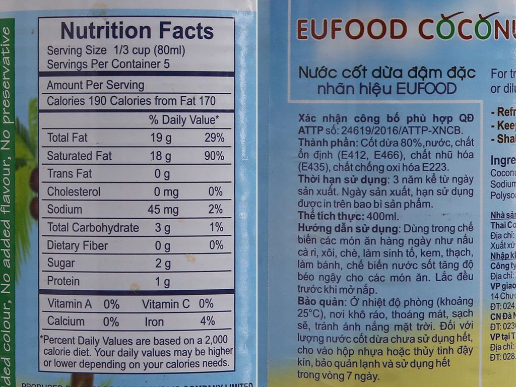 Nước cốt dừa Eufood lon 400ml 3