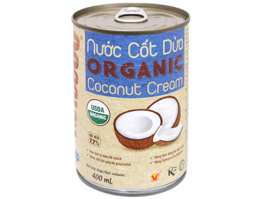Nước cốt dừa organic Vietcoco lon 400ml 1