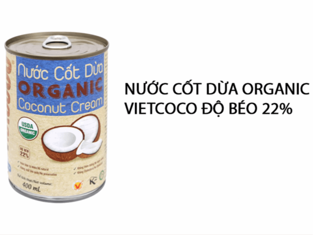 Nước cốt dừa organic Vietcoco lon 400ml 2